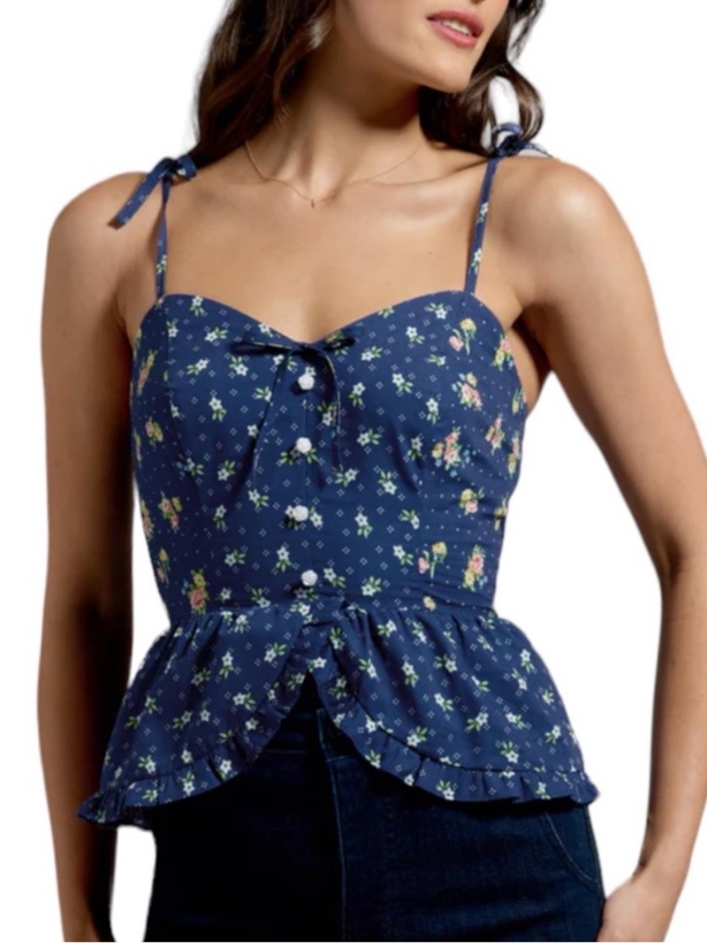 Gunne Sax x ModCloth Super Bloom Peplum Top